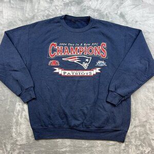 Vintage New England Patriots Sweatshirt 2004 AFC Champions NFL Football Shirt